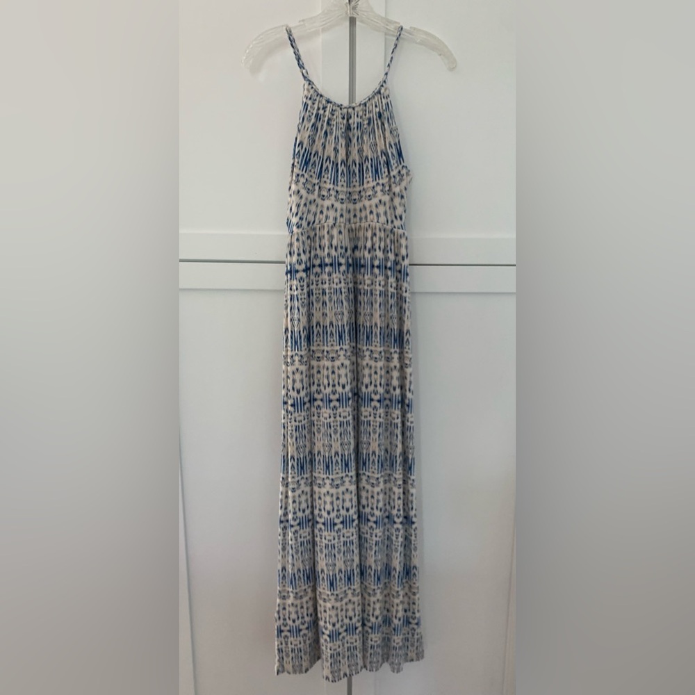 Cynthia Rowley Blue and Cream Maxi Dress